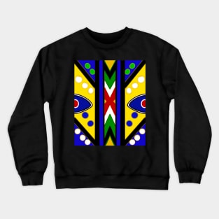 Kente Kinte cloth iii blue traditional indigenous pattern design inspired by Ghanaian kenten weaving Crewneck Sweatshirt